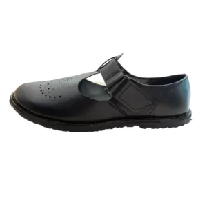 High-Quality Black Leather Girls' School Shoes - Perfect for Daily Wear